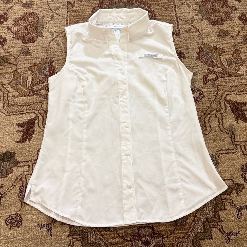 Womens columbia sleeveless PFG white